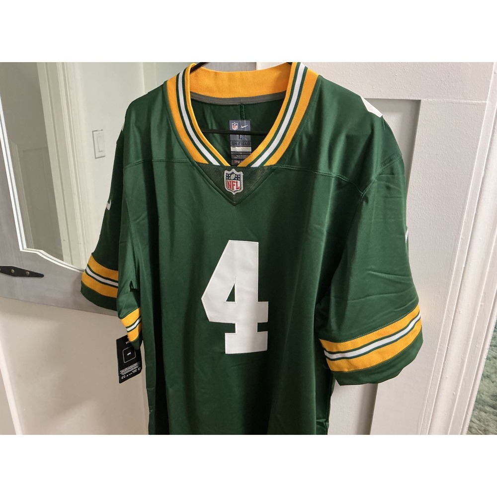Green Bay Packers Brett Favre 4 NFL Jersey Mens Large Green On Field New